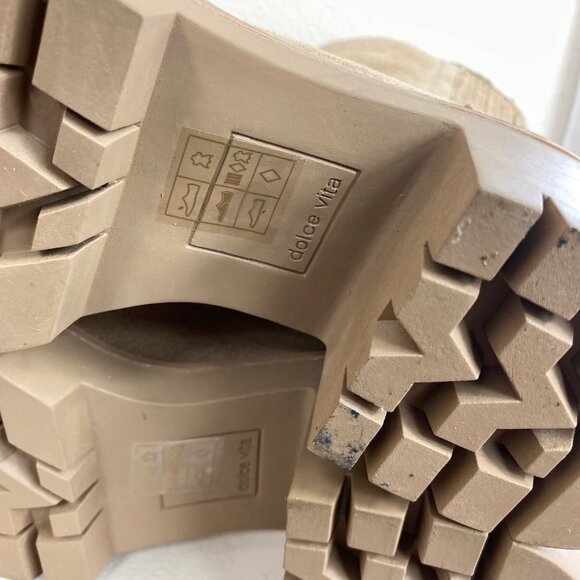 Dolce Vita Suede Lug Sole Heel Boots in Mushroom Size 6.5 - Picture 11 of 15